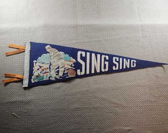 Sing Sing Prison Class of 1990 Vintage Felt Pennant Bars and