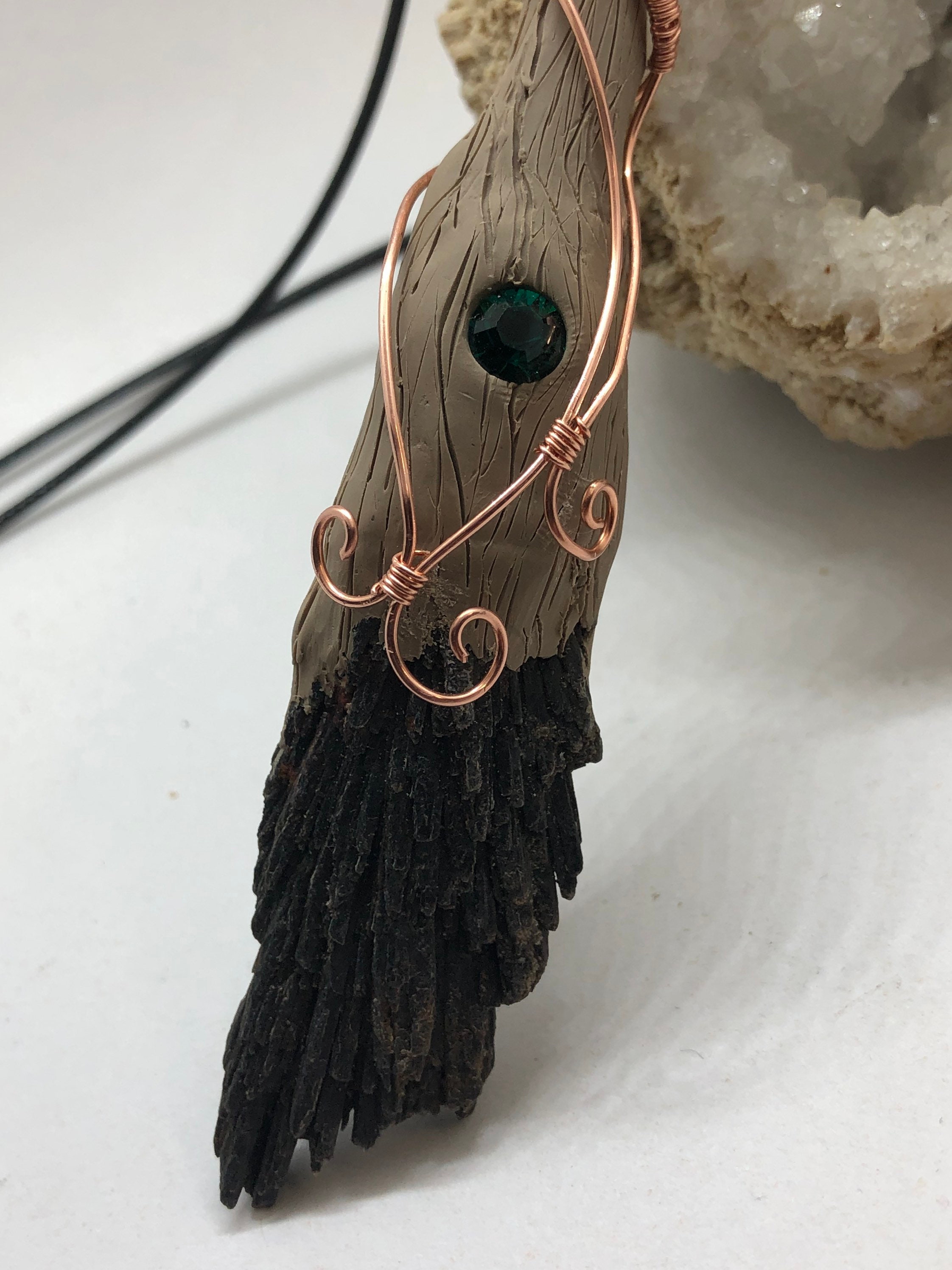 Copper Wire Wrapped Black Kyanite Fan Blade Witches Broom With Etsy UK