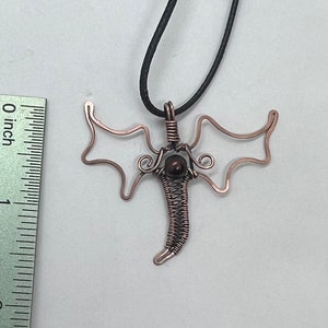 Antiqued copper wire wrapped dragon pendant image 2