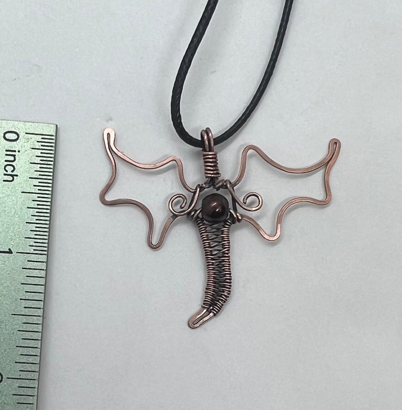 Antiqued copper wire wrapped dragon pendant image 2