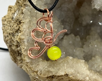 Copper wire wrapped butterfly pendant