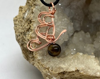 Copper wire wrapped butterfly pendant