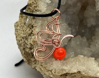 Copper wire wrapped butterfly pendant