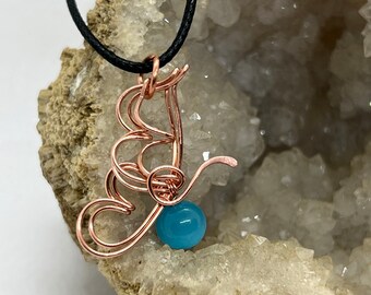 Copper wire wrapped butterfly pendant