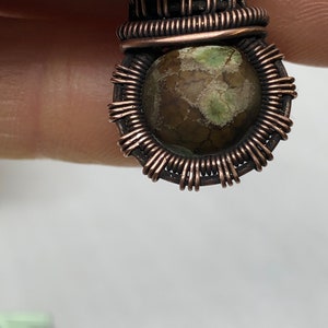 Antiqued copper wire wrapped agate bead pendant image 2