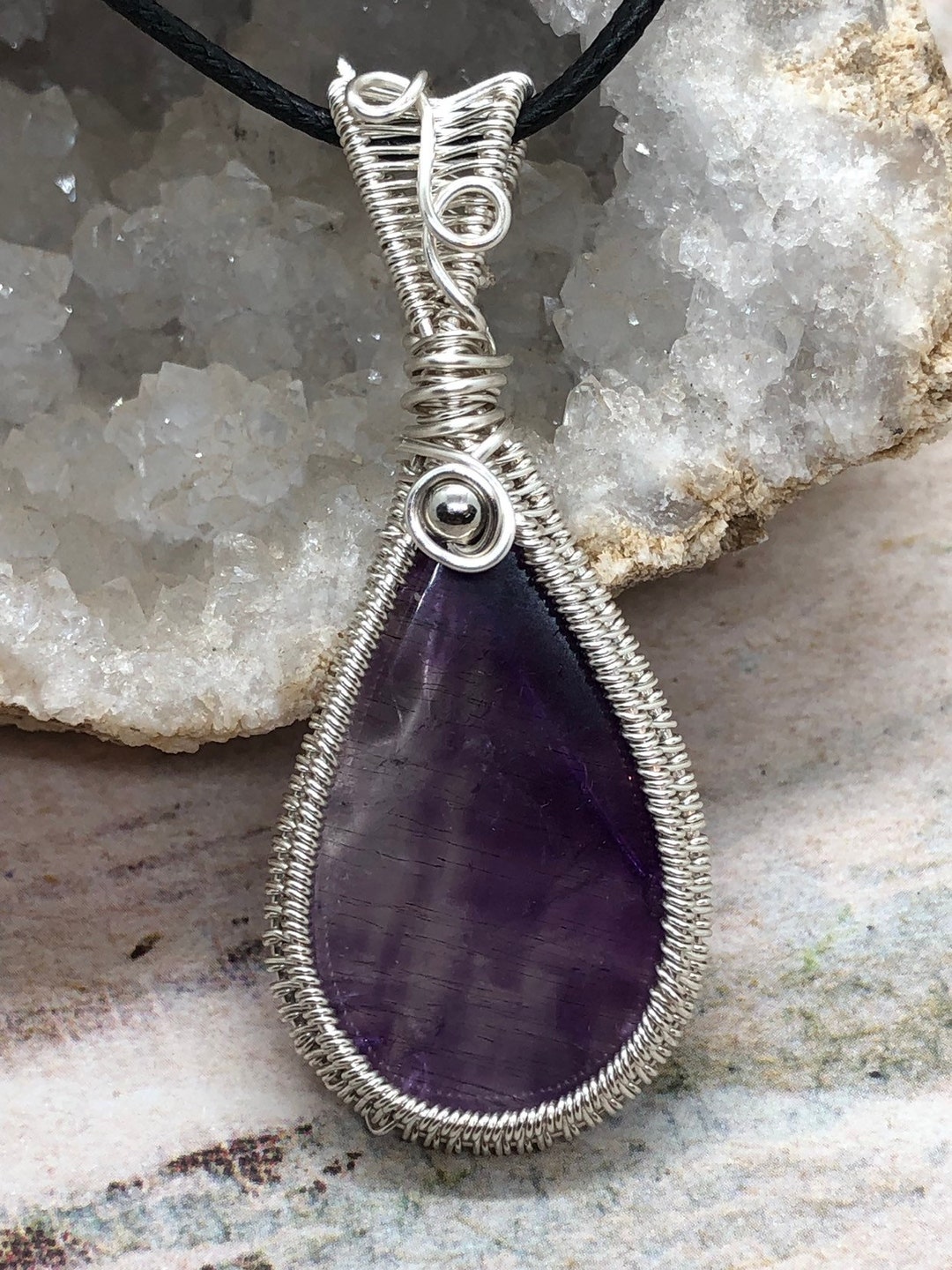 Fluorite Wire Wrapped Pendant - Etsy