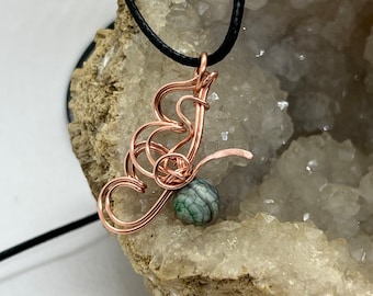 Copper wire wrapped butterfly pendant