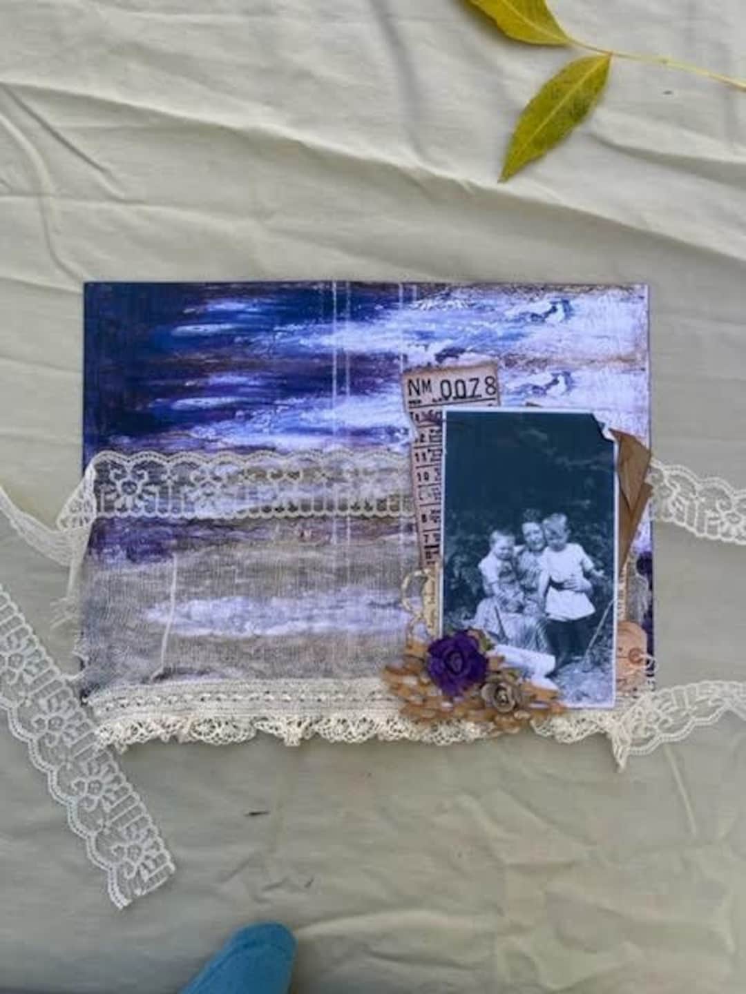 Vintage Lace With Collage Journal Cover Etsy