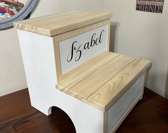 Step stool with storage area (personalized with name) 08/19