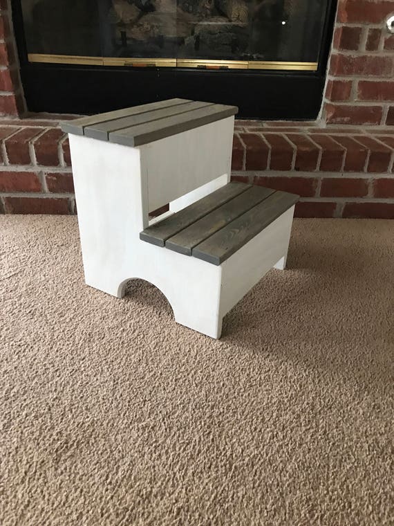 Wooden Step Stool for Kids | Toddler Stool | Bathroom Sink Stool | Solid Pine Handmade Stool      7/26
