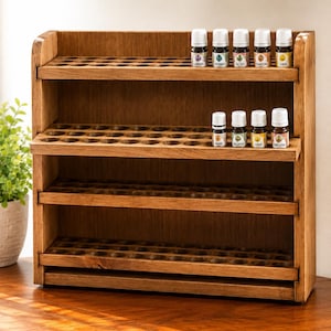 Essential Oil Storage Shelf | Oil Holder | Wooden Essential Oil Organizer | Holds 144 5ml–15ml Bottles | Handmade Display Shelf      7/26