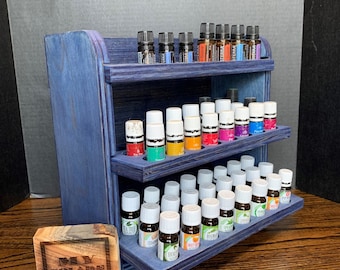 Royal Blue Essential Oil Storage Shelf | Holds 72 Bottles