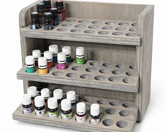 Handgemachtes Regal für ätherische Öle | 72 Flaschen Organizer, Wand Montierbar
