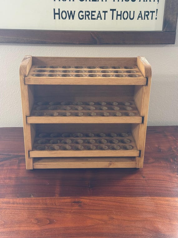 Wood Essential Oil Storage Shelf-Pull out tray organizer