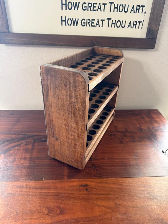Wood Essential Oil Storage Shelf | Holds 72 Bottles     7/26