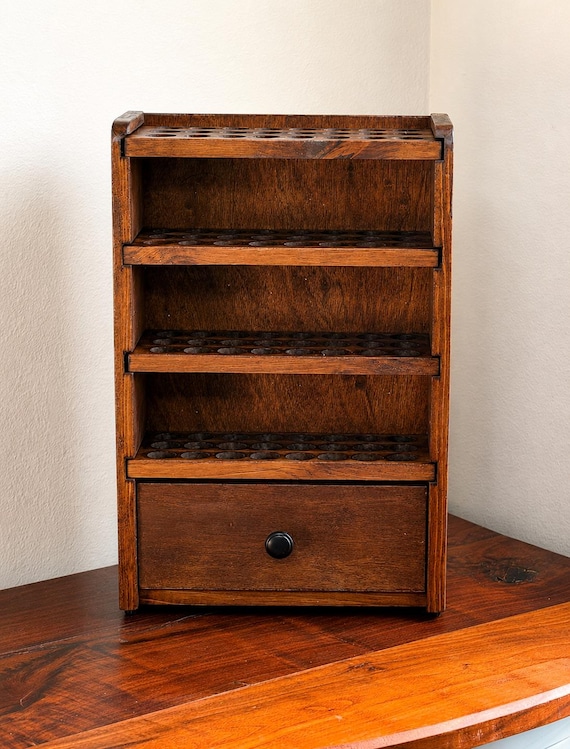 Essential Oil Storage Shelf with Drawer | Wooden Essential Oil Holder | Holds 96 5ml–15ml Bottles                  7/26