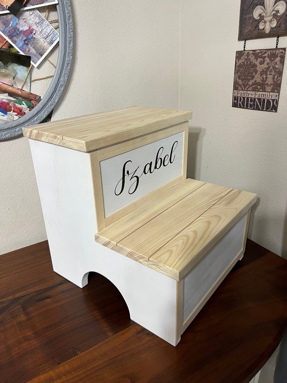 Step stool with storage area (personalized with name) 08/19