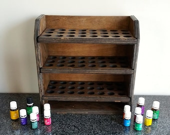 Wood Essential Oil Storage Shelf | Holds 72 Bottles