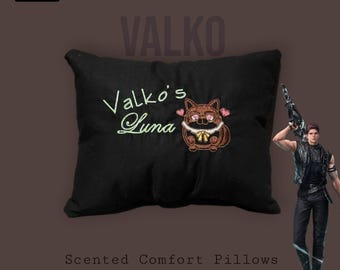 Valko Love and Deepspace Inspired Comfort Pillows | Handmade Embroidered Scented Pillow | Anime Gift | Available Unscented