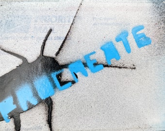 Cockroach Sticker - "Procreate" - Handmade Stencil Design By Brett Stout - (Photo, Graffiti, Metal, Punk Rock, Painting, Banksy, Street Art)