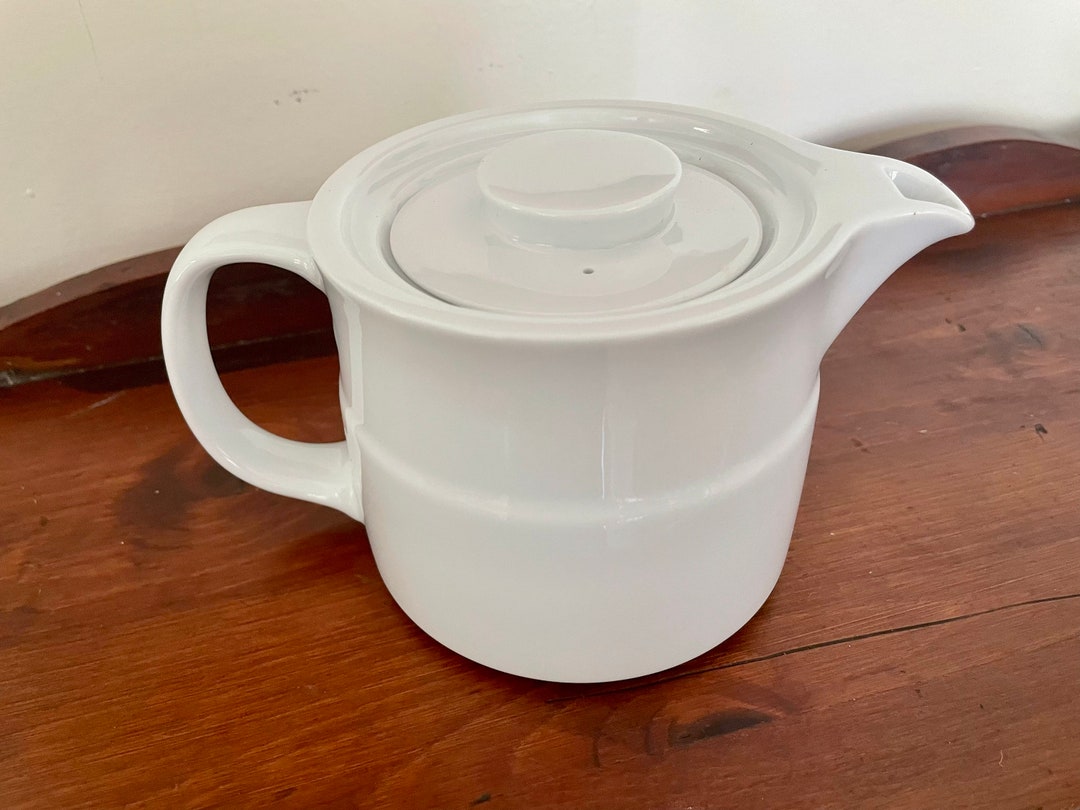 Vintage White Teapot/ Small White Teapot/ Contemporary Fine China by