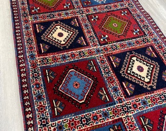 Handmade Yalameh Vintage Rug Runner 2x10 (2'0" x 9'8") Hand-Knotted Tribal Wool Rug Runner