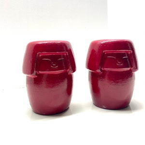 Kokeshi Vintage Japanische Keramik Rote Glasur Skulptur