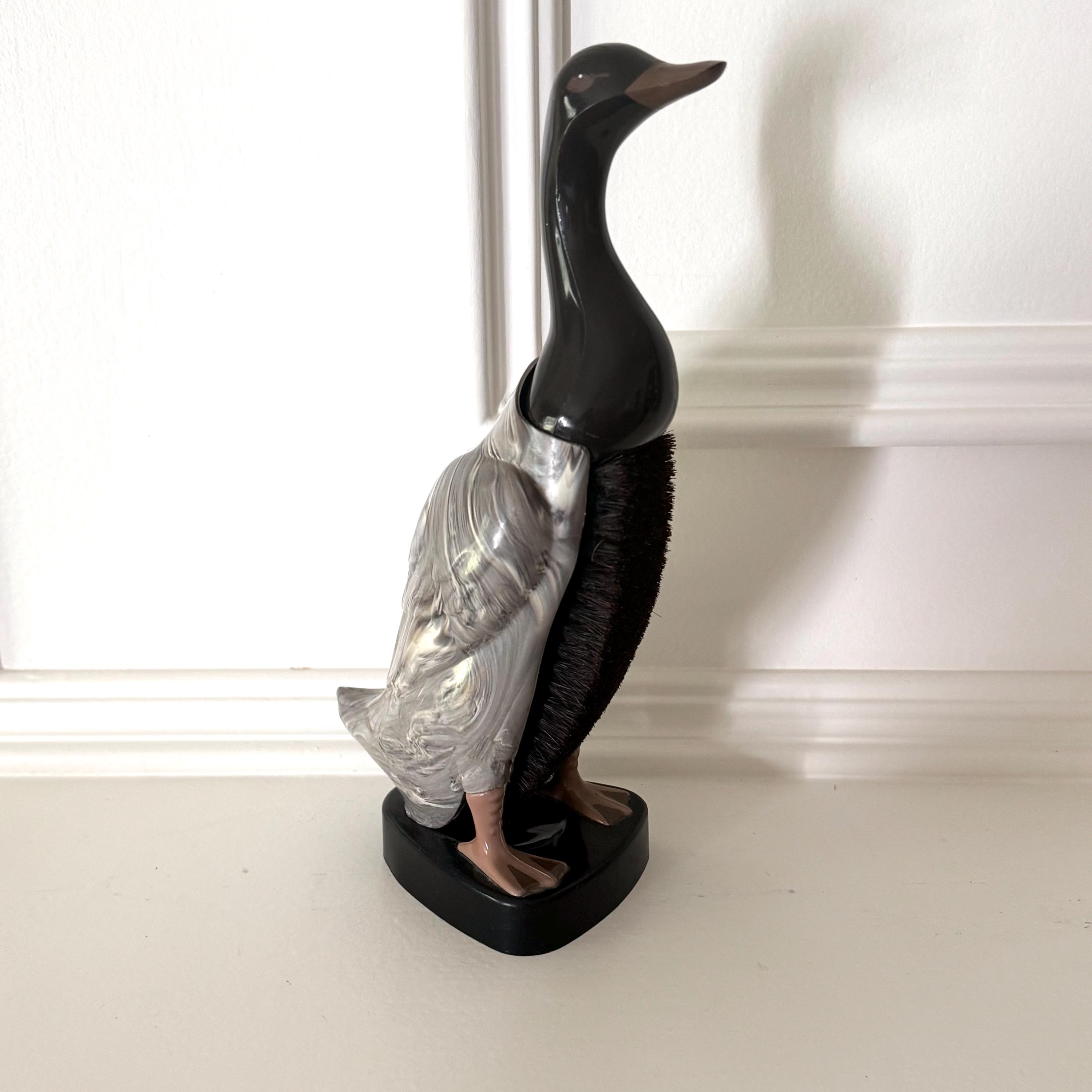 Vintage Duck Boot/shoe Brush Made in England Marbled Plastic - Main Image