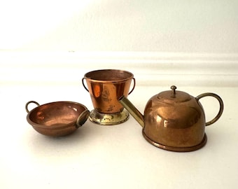 Vintage Miniature Copper Kitchen Collectibles