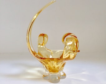 Kunst-Glas-Chalet-Glas Bernstein-Schale
