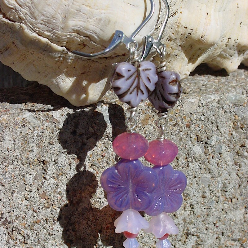 Czech Glass Cluster Earrings main image 1