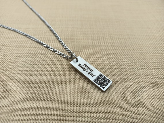 Personalized QR Code Necklace 925 Silver Pendant Partner Men Women Unisex  Engraving Name Valentine's Day Gift - Etsy