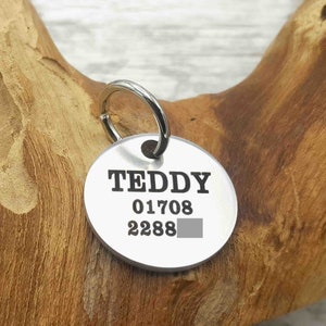 Personalized Dog ID Tag, Deep Engraved Stainless Steel Tag, Pet Jewelry, Design Your Own Pet Tag