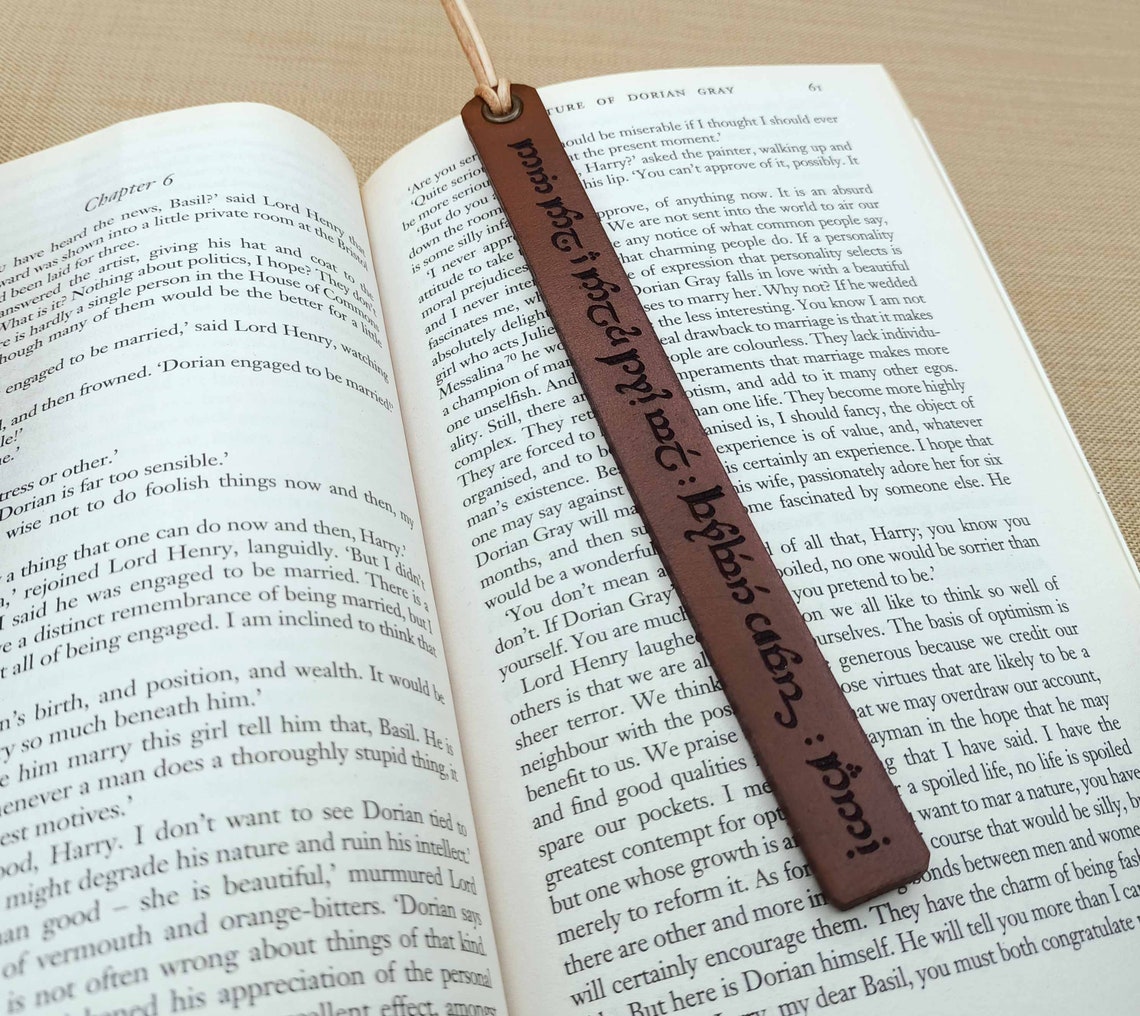 Personalized Leather Bookmark – Custom Name, Initials, Symbol & Quote ...