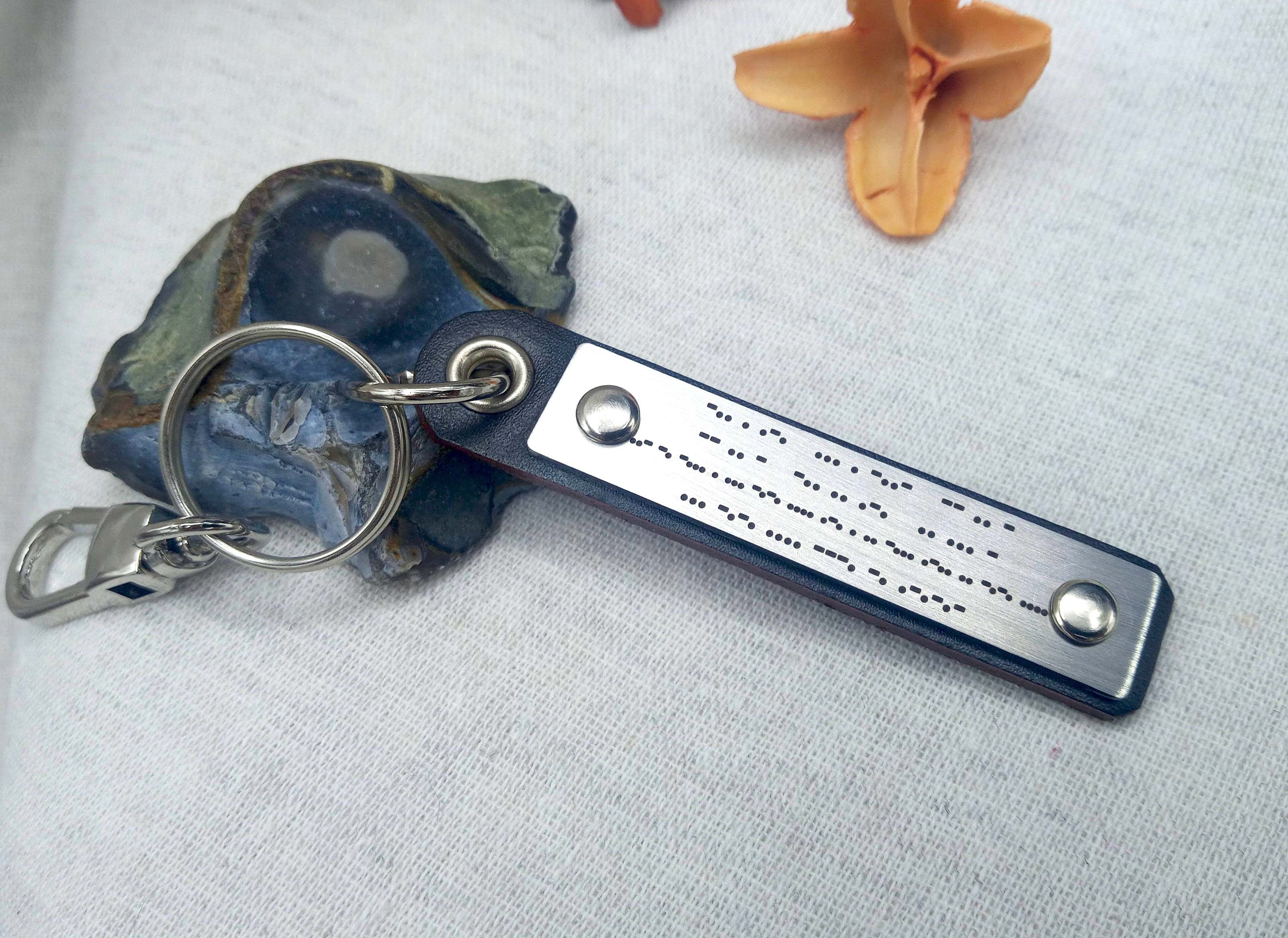 Morse Code Keychain for Men With QR Code - Secret Message Keychain ...
