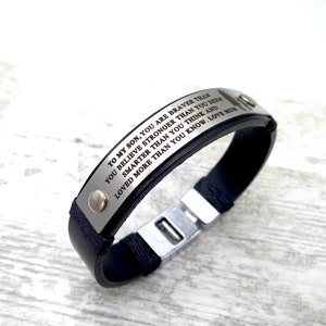 To My Son Always Remember You Are Braver Than You Believe Personalize Braided Leather Bracelet Gift for Son Gift From Mom Dad Etsy Canada