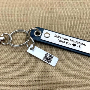 Llavero de cuero con código QR personalizado - Regalo con mensaje de voz