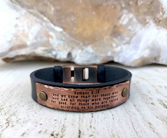 Customizable Personalized Bible Verse Bracelet Engraved Scripture Bracelet Copper Jewelry Christian Gifts Religious Gift for Mens Etsy Israel