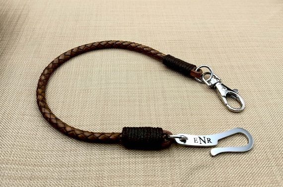 Braided Leather Wallet Chain