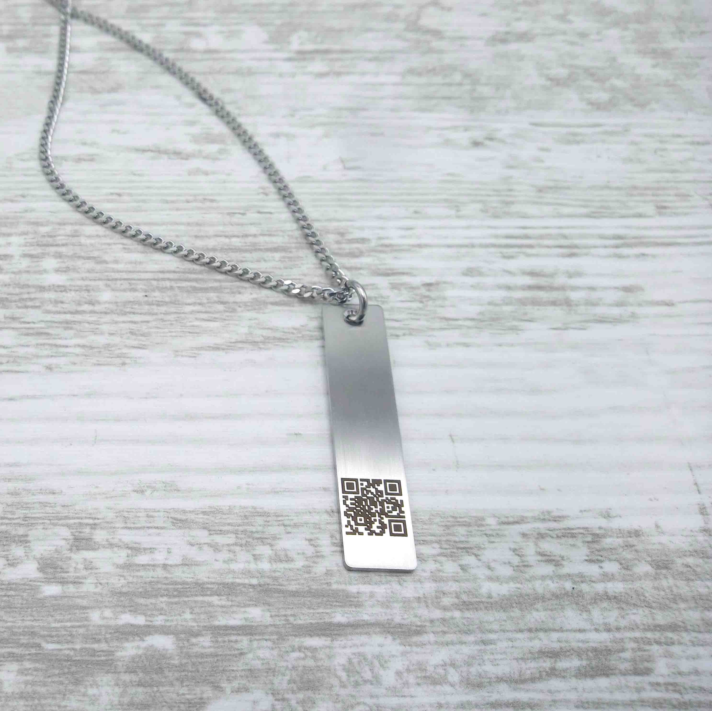 Ufine Personalized Qr Code Memorial Gift Fashion Unisex Barcode Necklace  Cooper High Quality Pendant Necklace N2107 - Necklace - AliExpress