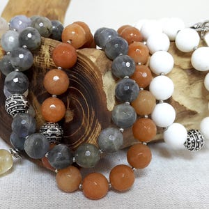 White Onyx Beaded Wallet Chains, Black Onyx Chain, Mens Accessories, 925 Silver Handmade Hook, Spiritual Healing Stone Wallet Chains