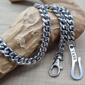 Stainless Steel Wallet Chain with Hook – Unisex Accessory for Men and Women – Stylish Jeans or Trouser Chain