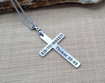 Collar de cruz de confirmación personalizado de acero inoxidable