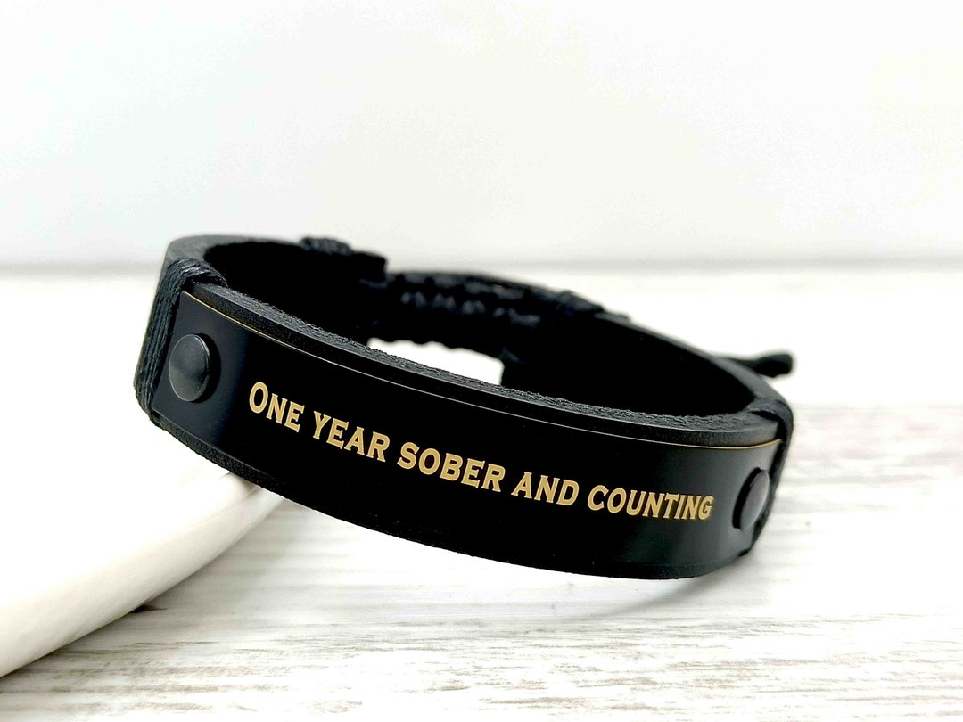 Sobriety Custom Bracelet for Man, Sober Anniversary Gift for Him, Sober