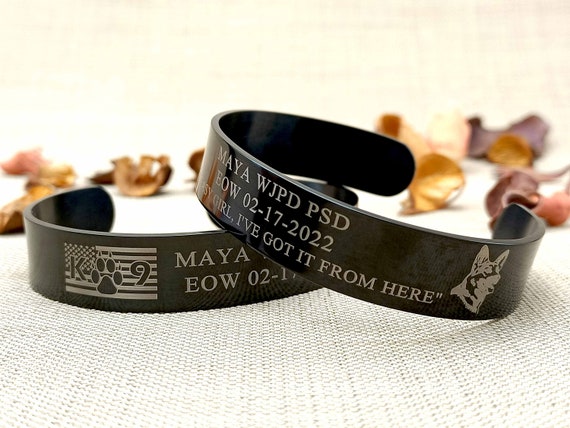K9 MAYA Memorial Bracelet - Personalized Stainless Steel Police Dog Remembrance - West Jordan Police Department