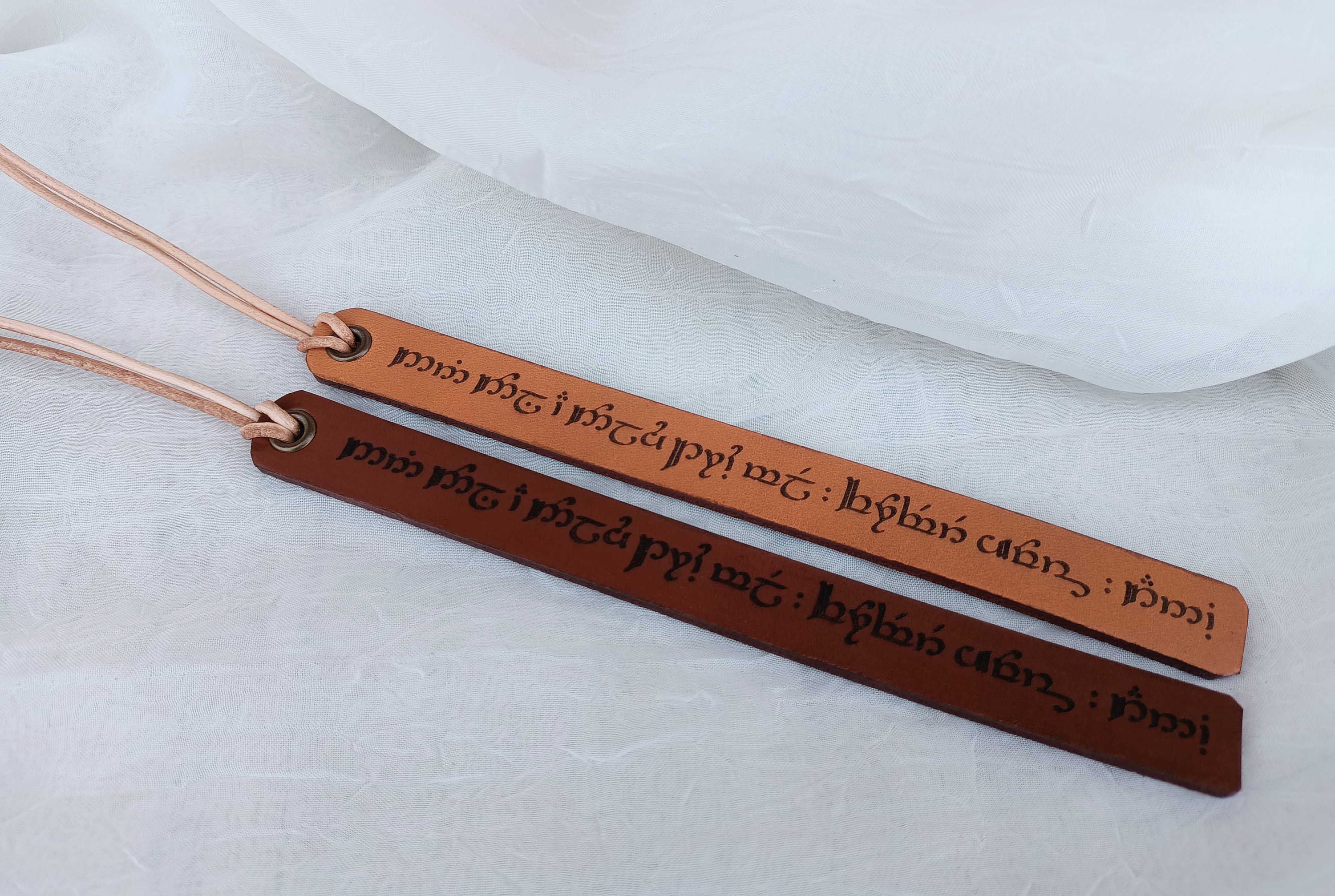 Personalized Leather Bookmark – Custom Name, Initials, Symbol & Quote ...