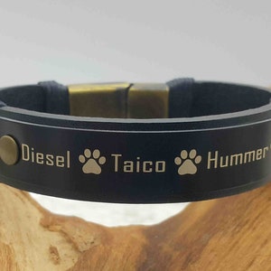 Personalized Pet Gift For Him • Custom Pet Name Bracelet • Unique Gift for Dog Dad • First Fathers Day Gift • Custom Leather Gift for Mens
