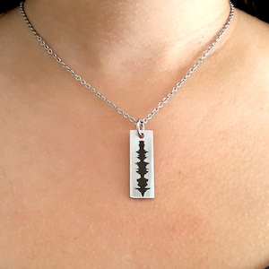 Personalized Soundwave Necklace - QR Code Audio Pendant - Engraved Jewelry - Small Tag
