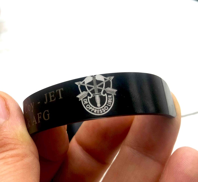 Custom Engraved Memorial Military Bracelet Military Black Etsy