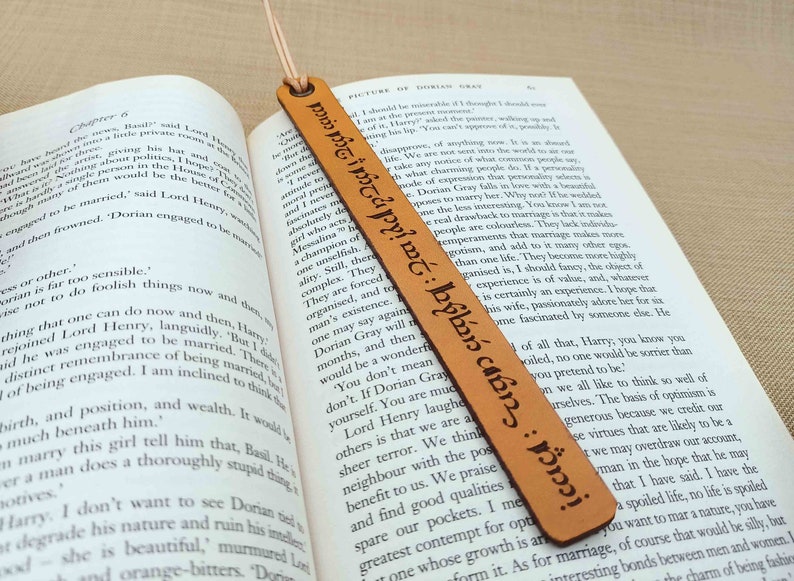 Personalized Leather Bookmark – Custom Name, Initials, Symbol & Quote ...